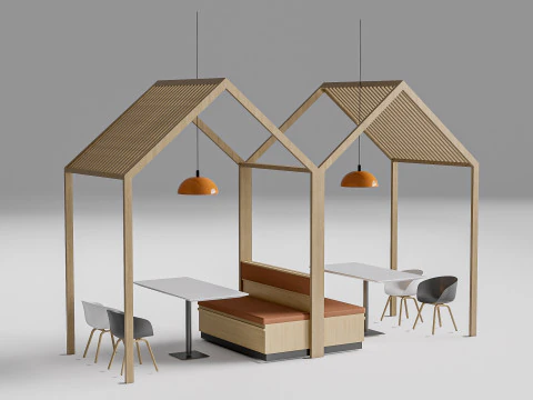 Sof&aacute; para restaurante 7 Modelo 3D