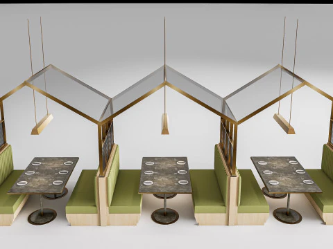 Sof&aacute; para restaurante 7 Modelo 3D