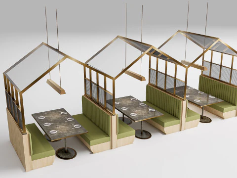 Sof&aacute; para restaurante 7 Modelo 3D