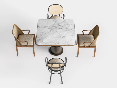 Sof&aacute; para restaurante 8 Modelo 3D