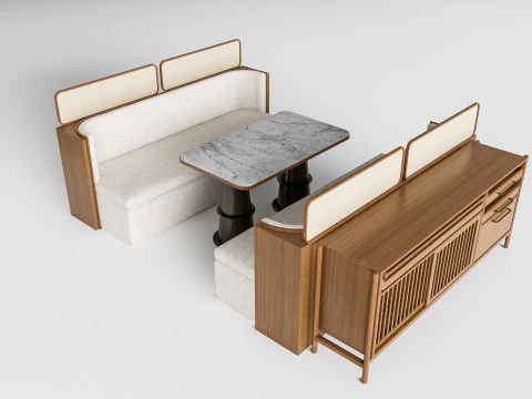 Sof&aacute; para restaurante 8 Modelo 3D