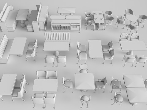 Restaurant seating sofa 8 3D 模型