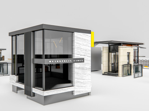Security guard booth 1 Model 3D