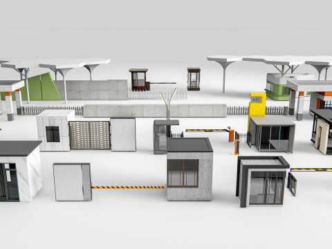 Security guard booth 1 Model 3D