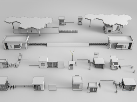 Security guard booth 1 Model 3D