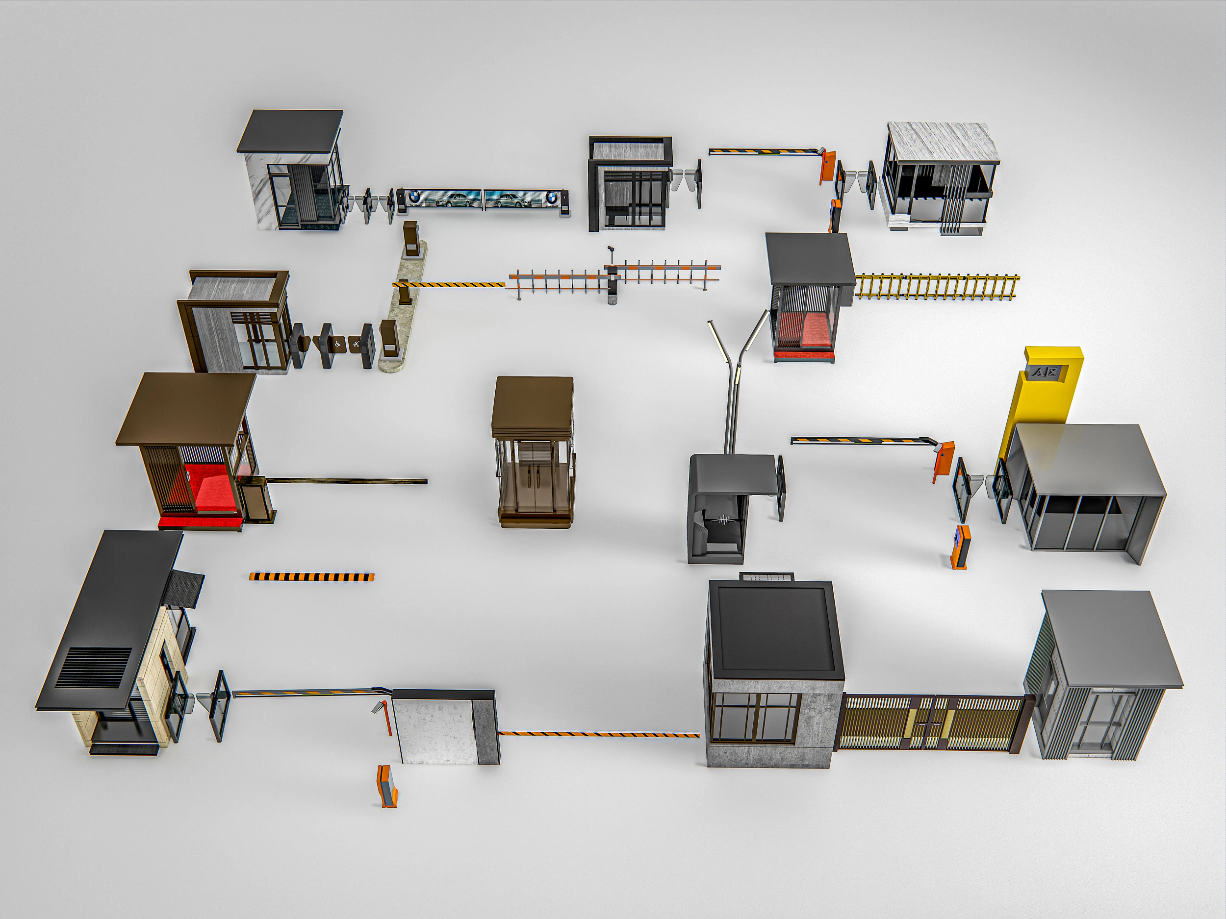 Security guard booth 2 3D Model .c4d .max .obj .3ds .fbx .stl .blend 