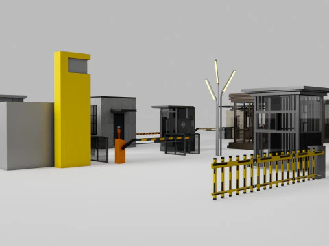 Security guard booth 2 3D Model