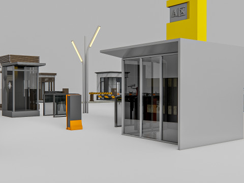 Security guard booth 2 3D Model