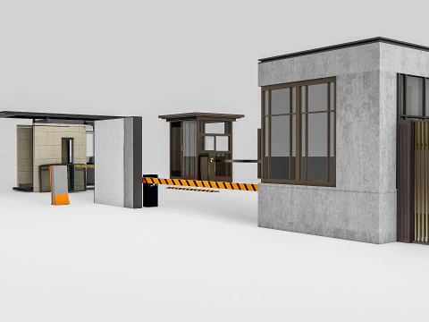 Security guard booth 2 3D Model