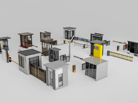 Security guard booth 2 3D Model