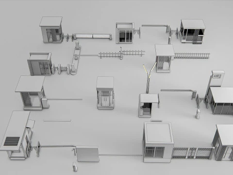 Security guard booth 2 3D Model