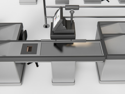 Supermarket Shop Store Elements checkout 1 3D Модель