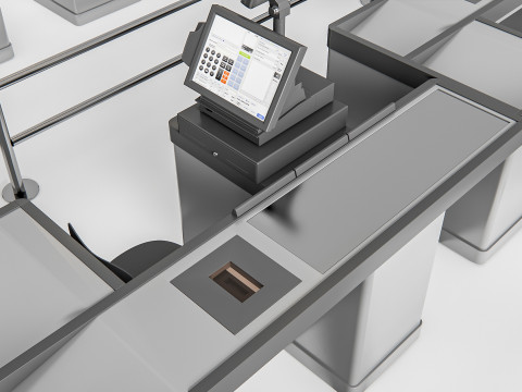 Supermarket Shop Store Elements checkout 1 3D Модель