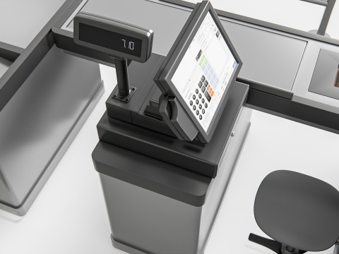 Supermarket Shop Store Elements checkout 1 3D Модель