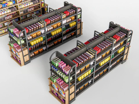 Супермаркет Магазин Елементи каси 1 3D Модель