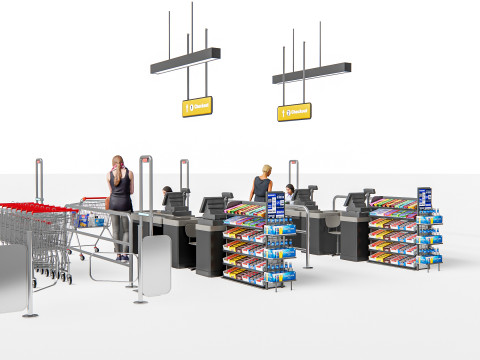 Supermarket Shop Store Elements checkout 3 3D Модель