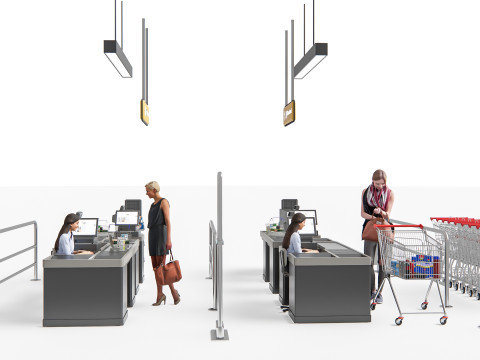 Supermarket Shop Store Elements checkout 3 3D Модель