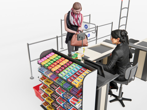 Supermarket Shop Store Elements checkout 5 3D Модель