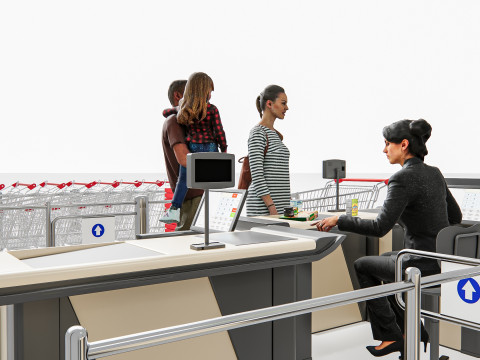 Supermarket Shop Store Elements checkout 5 3D Модель