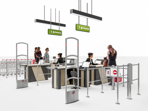 Supermarket Shop Store Elements checkout 5 3D Модель