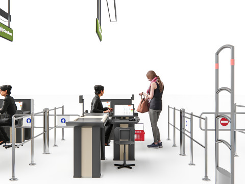 Supermarket Shop Store Elements checkout 5 3D Модель