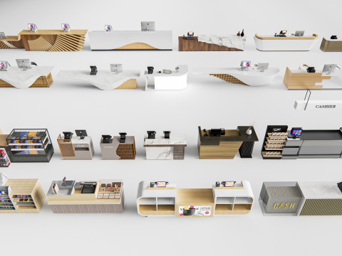 Supermarket Shop Store Elements checkout 6 3D Модель