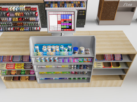 Supermarket Shop Store Elements checkout 6 3D Модель
