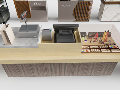 Supermarket Shop Store Elements checkout 6 3D Модель