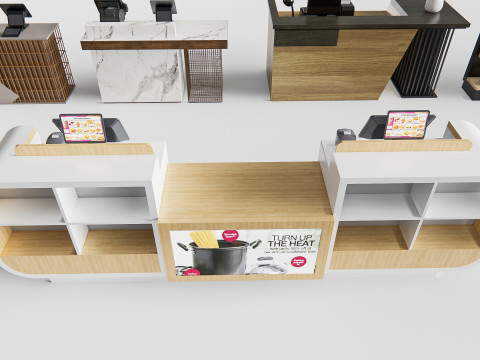 Supermarket Shop Store Elements checkout 6 3D Модель