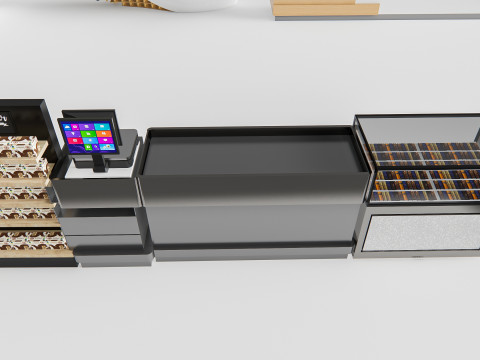 Supermarket Shop Store Elements checkout 6 3D Модель