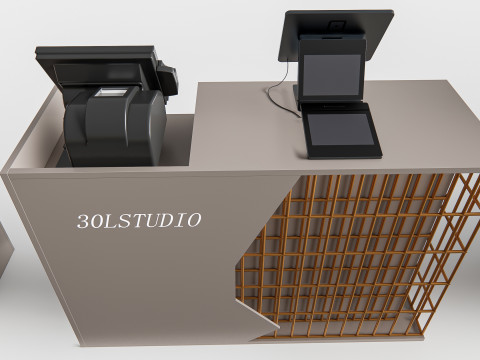 Supermarket Shop Store Elements checkout 6 3D Модель