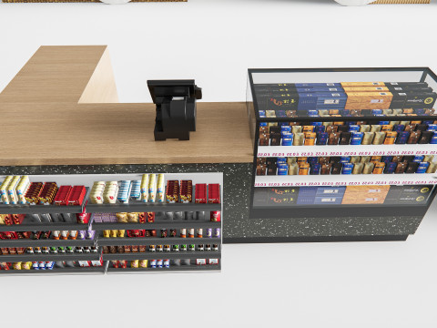 Supermarket Shop Store Elements checkout 6 3D Модель