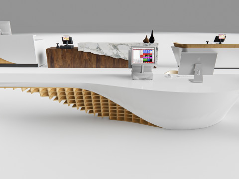 Supermarket Shop Store Elements checkout 6 3D Модель