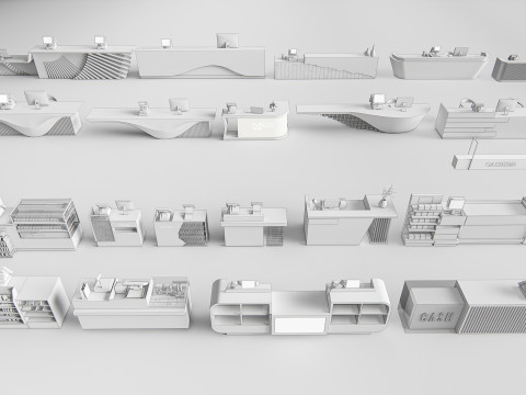 Supermarket Shop Store Elements checkout 6 3D Модель