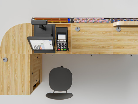 Supermarket Shop Store Elements checkout 7 3D Model