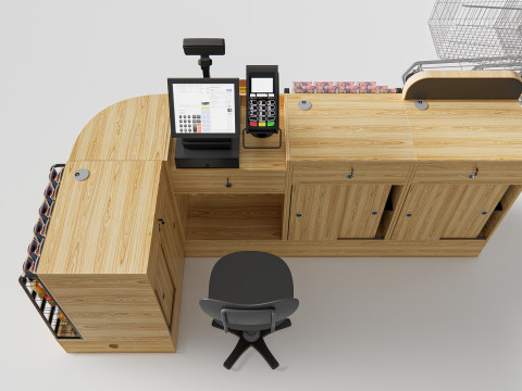 Supermarket Shop Store Elements checkout 7 3D Model