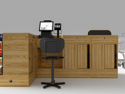 Supermarket Shop Store Elements checkout 7 3D Model