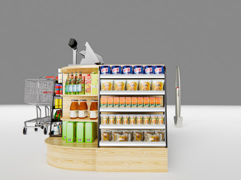 Supermarket Shop Store Elements checkout 7 3D Model