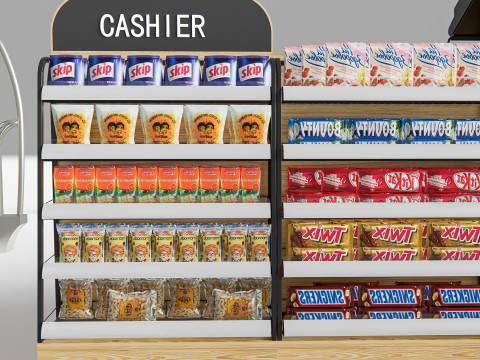 Supermarket Shop Store Elements checkout 7 3D Model