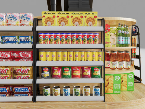 Supermarket Shop Store Elements checkout 7 3D Model
