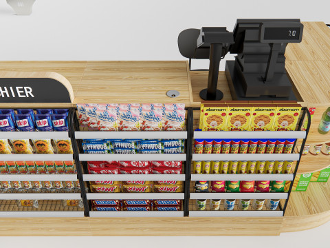 Supermarket Shop Store Elements checkout 7 3D Model