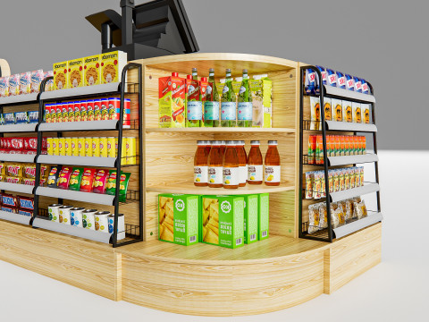 Supermarket Shop Store Elements checkout 7 3D Model
