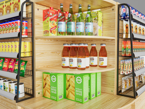Supermarket Shop Store Elements checkout 7 3D Model