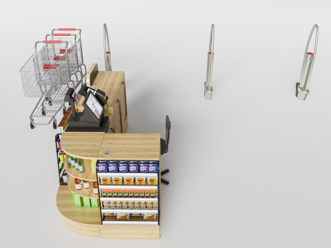 Supermarket Shop Store Elements checkout 7 3D Model