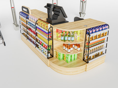 Supermarket Shop Store Elements checkout 7 3D Model