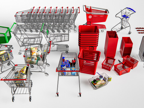 Supermarket Shop Store Elements checkout 8 Modelo 3D