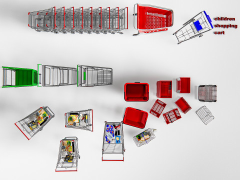 Supermarket Shop Store Elements checkout 8 Modelo 3D