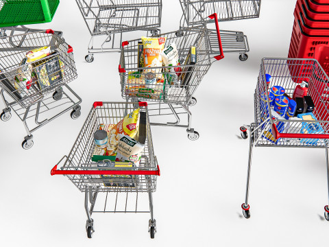 Supermarket Shop Store Elements checkout 8 Modelo 3D
