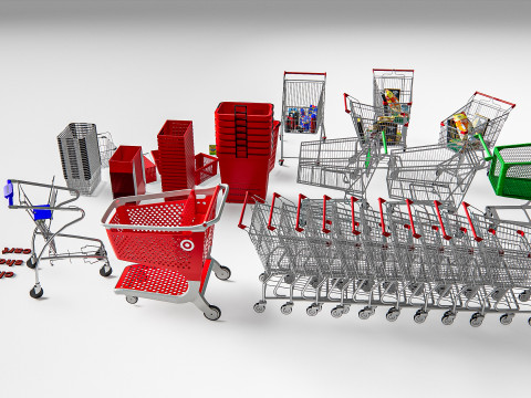 Supermarket Shop Store Elements checkout 8 Modelo 3D