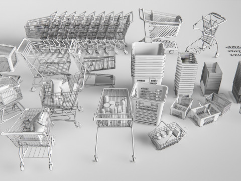 Supermarket Shop Store Elements checkout 8 Modelo 3D